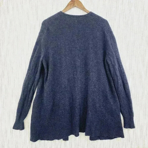 Madewell Merino Wool Alpaca Cardigan Sweater Size M Open Front  Navy Blue - Picture 2 of 6